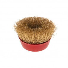 Щетка чашечная для УШМ, витая латунированная проволока, 75мм, М14 KRANZ