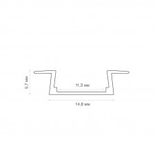 Комплект врезного алюминиевого профиля с рассеивателем, 22х6мм, 1м REXANT