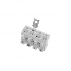 Клемма пружинная соединительная КСП 4-полюсная с заземлением и с монтажными ножками (50 шт./уп.) REXANT