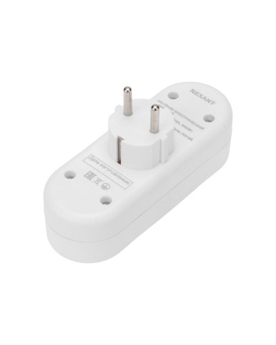 Двойник электрический линейный 16А с/з + 2 USB-порта, 2,4 А, белый REXANT