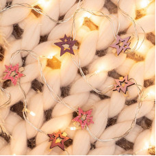 Деревянные прищепки Звездочки 16x4,5x1,3 cм, розовые, 6 шт, NEON-NIGHT