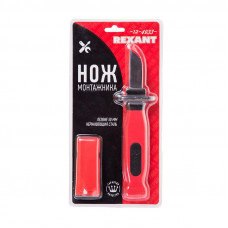 Нож монтажника, нержавеющая сталь, лезвие 50мм REXANT