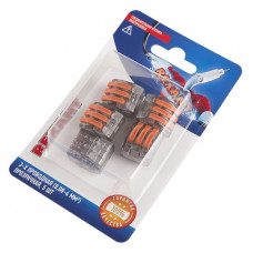 Универсальная клемма СМК 222-413, 3-проводная прозрачная 0,08-2,5/4 мм² (блистер 5 шт./уп.) REXANT