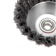 Щетка чашечная для УШМ, крученая стальная проволока, 125мм, М14 KRANZ