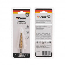 Сверло ступенчатое, 4-5-6-7-8-9-10-11-12мм, Р6М5, ТИТАН, шестигр. хвостовик KRANZ