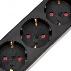 Удлинитель STANDARD 5 гнезд, 5м, 3х1,0мм², с/з, с выключателем, 2 USB, черный REXANT