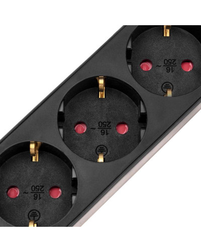Удлинитель STANDARD 5 гнезд, 5м, 3х1,0мм², с/з, с выключателем, 2 USB, черный REXANT