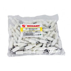 Разъем штекер RCA белый пайка REXANT