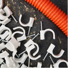 Крепеж кабеля круглый 16мм, белый (50 шт/уп) REXANT