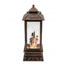 Декоративный фонарь с эффектом снегопада и подсветкой Новый год