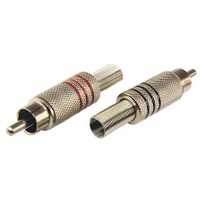 Разъем аудио/видео, штекер RCA, винт, серебро, 2 шт. REXANT