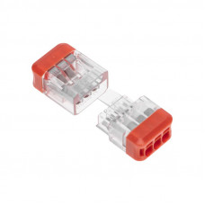 Экспресс-клемма СМК 2273-203R проходная разъемная 3 полюса 0,5-2,5мм² (50 шт/уп) REXANT