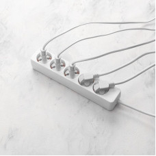 Удлинитель 5 гнезд, 1,5м, 3х0,75мм², с/з, белый PROconnect