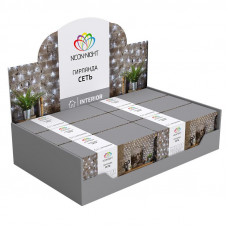 Гирлянда Сеть 1,5х1,5м, прозрачный ПВХ, 150 LED ТЕПЛЫЙ БЕЛЫЙ