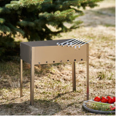 Мангал сборный походный 350х250х350мм, с 6 шампурами, в гофрированной картонной коробке, СОКОЛ