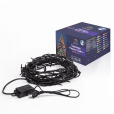Гирлянда Нить управляемая 10м 100 LED ЖЕЛТЫЙ черный ПВХ IP65 свечение с динамикой 230В контроллер в комплекте NEON-NIGHT