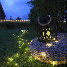 Декоративный фонарь на солнечной батарее 14х14х24 см, черный плетеный корпус, теплый белый цвет свечения NEON-NIGHT