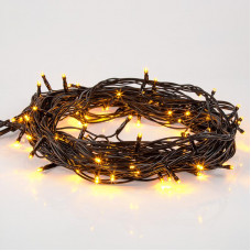 Гирлянда Нить управляемая 10м 100 LED ОРАНЖЕВЫЙ черный ПВХ IP65 свечение с динамикой 230В контроллер в комплекте NEON-NIGHT