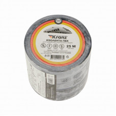 Изолента ПВХ 0,13х15мм, 25м, черная KRANZ