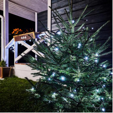 Гирлянда Нить управляемая 10м 100 LED БЕЛЫЙ черный ПВХ IP65 свечение с динамикой 230В нужен контроллер 217-204 NEON-NIGHT