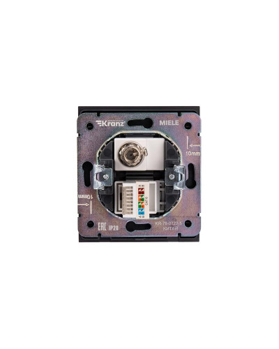 Розетка STRONG компьютерная RJ45 кат6 + TV с/у антрацит KRANZ