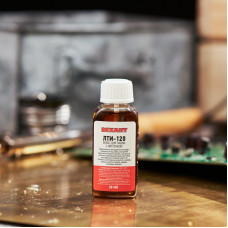 Флюс для пайки, ЛТИ-120, 30мл, с кисточкой, флакон REXANT