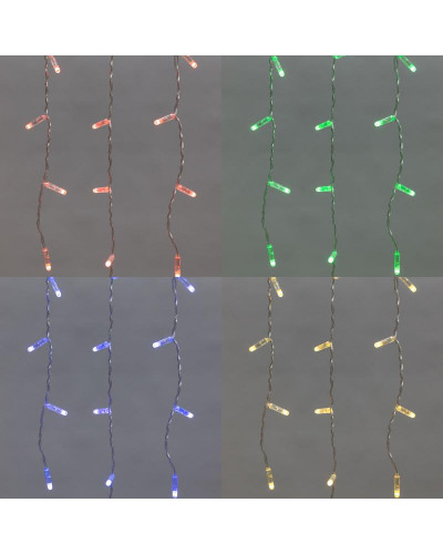 Гирлянда светодиодная Бахрома (Айсикл) 4,8х0,6м 176 LED RGB прозрачный ПВХ IP65 свечение с динамикой 230В нужен контроллер 245-908 NEON-NIGHT