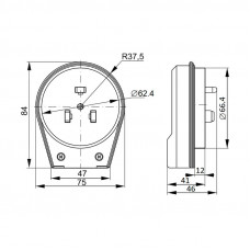 Вилка ВШ для электрической плиты 40А, 250В 2Р+РЕ (ОУ) белая REXANT