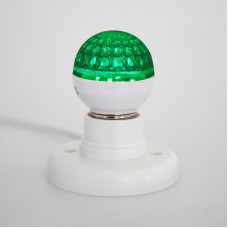 Лампа светодиодная, диаметр 50мм, E27, 9 LED, 1Вт, ЗЕЛЕНЫЙ, прозрачная колба, 230В NEON-NIGHT