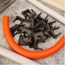 Крепеж-клипса для трубы ø32мм, черная (100 шт/уп) REXANT