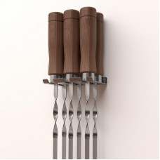 Держатель для хранения шампуров, настенный, нержавеющая сталь СОКОЛ