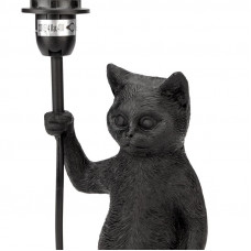 Светильник декоративный настольный МОБИ 'Кот с зонтом' , с цоколем Е14, 40 Вт, цвет черный REXANT