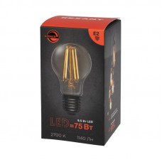 Лампа филаментная Груша A60 9,5Вт 1140Лм 2700K E27 диммируемая, прозрачная колба REXANT