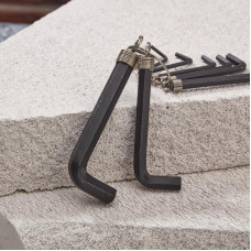 Набор ключей имбусовых HEX KRANZ 1,5-10 мм, CrV, 10 шт., оксидированные, на кольце