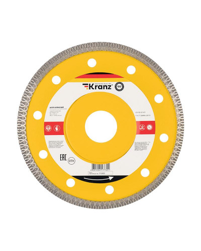 Диск алмазный отрезной ультратонкий 125x22,2x1,4x10 мм KRANZ