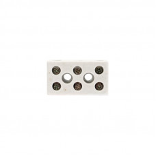 Клемма керамическая винтовая КВ 12 мм² 3 пары контактов с крепежным отверстием (45 шт./уп.) REXANT