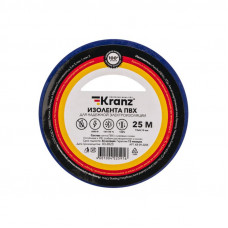 Изолента ПВХ 0,13х19мм, 25м, синяя KRANZ