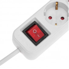 Удлинитель STANDARD 5 гнезд, 1,5м, 3х1,0мм², с/з, с выключателем, белый REXANT