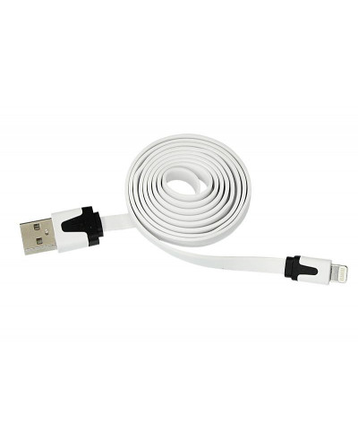 Кабель USB-A – Lightning для Apple, 1А, 1м, ПВХ, белый, плоский REXANT