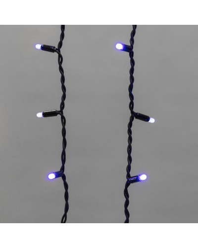 Гирлянда светодиодная Бахрома (Айсикл) 4,0х0,6м 128 LED СИНИЙ черный каучук 2,3мм IP67 эффект мерцания 230В нужен блок 315-000 NEON-NIGHT