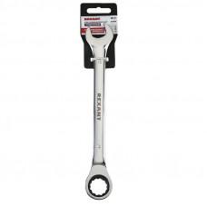 Ключ комбинированный трещоточный 19мм, CrV, зеркальный хром REXANT