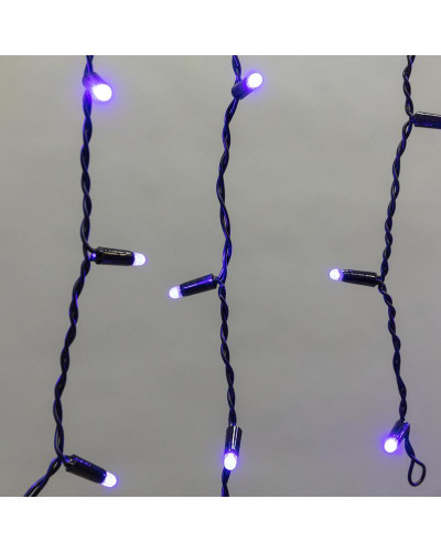 Гирлянда светодиодная Бахрома (Айсикл) 4,8х0,6м 176 LED СИНИЙ черный ПВХ IP65 эффект мерцания 230В нужен блок 303-500 NEON-NIGHT