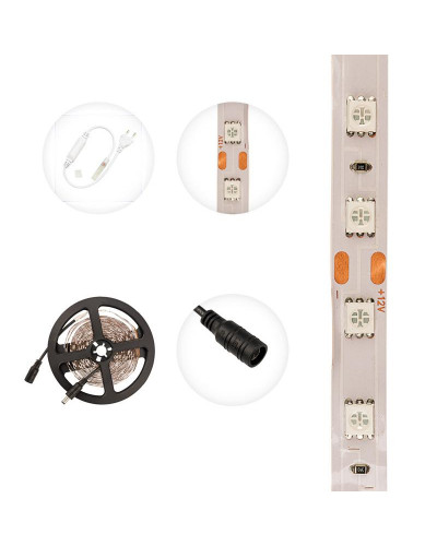 Лента светодиодная 12В, SMD5050, 14,4Вт/м, 60 LED/м, синий, 10мм, 5м, IP20 LAMPER