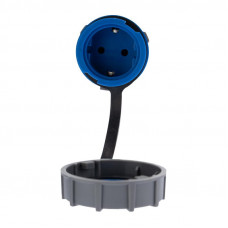 Розетка влагозащищенная кабельная переносная 1 гнездо, 2Р+РЕ, 16А, IP68, серая REXANT