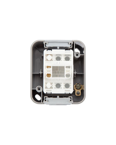 Выключатель одноклавишный Mini OG IP54 о/у, серый KRANZ