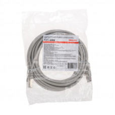 Патч-корд F/UTP, CAT 5e, RJ45-RJ45, 26AWG, LSZH, серый, 5м REXANT