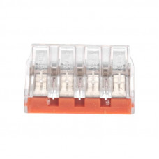 Экспресс-клемма СМК 773-174 с пастой, 4-проводная 0,75-6 мм² (50 шт/уп) REXANT