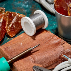 Припой с канифолью ПОС-61, 100г, Ø1,5мм, (олово 61%, свинец 39%), катушка REXANT