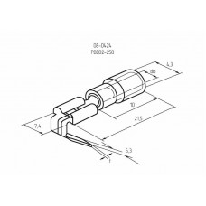 Клемма плоская изолированная РПи-О 2.5-(6.3)/РпИо 2.5-7.5 гнездо 6.6 мм + штекер - 6.3 мм 1.5-2.5 мм² REXANT