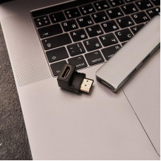 Переходник аудио/видео, (гнездо HDMI - штекер HDMI), угловой, 1 шт. REXANT